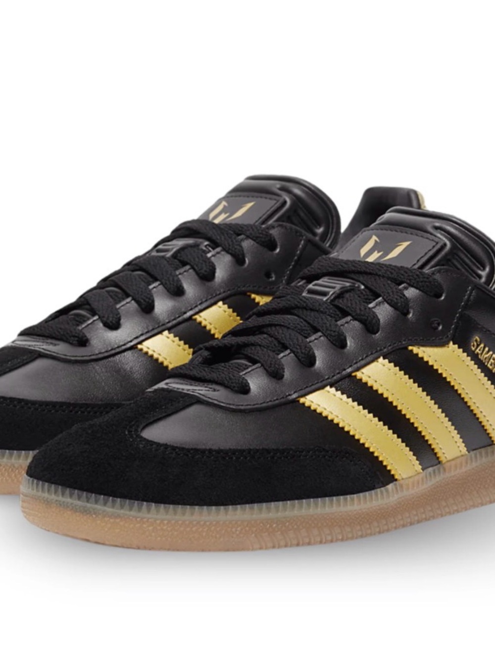 adidas Messi Samba Men's Black and Gold indoor soccer shoes